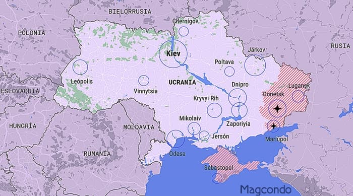 Mapa de las ciudades mas importantes en este relato.