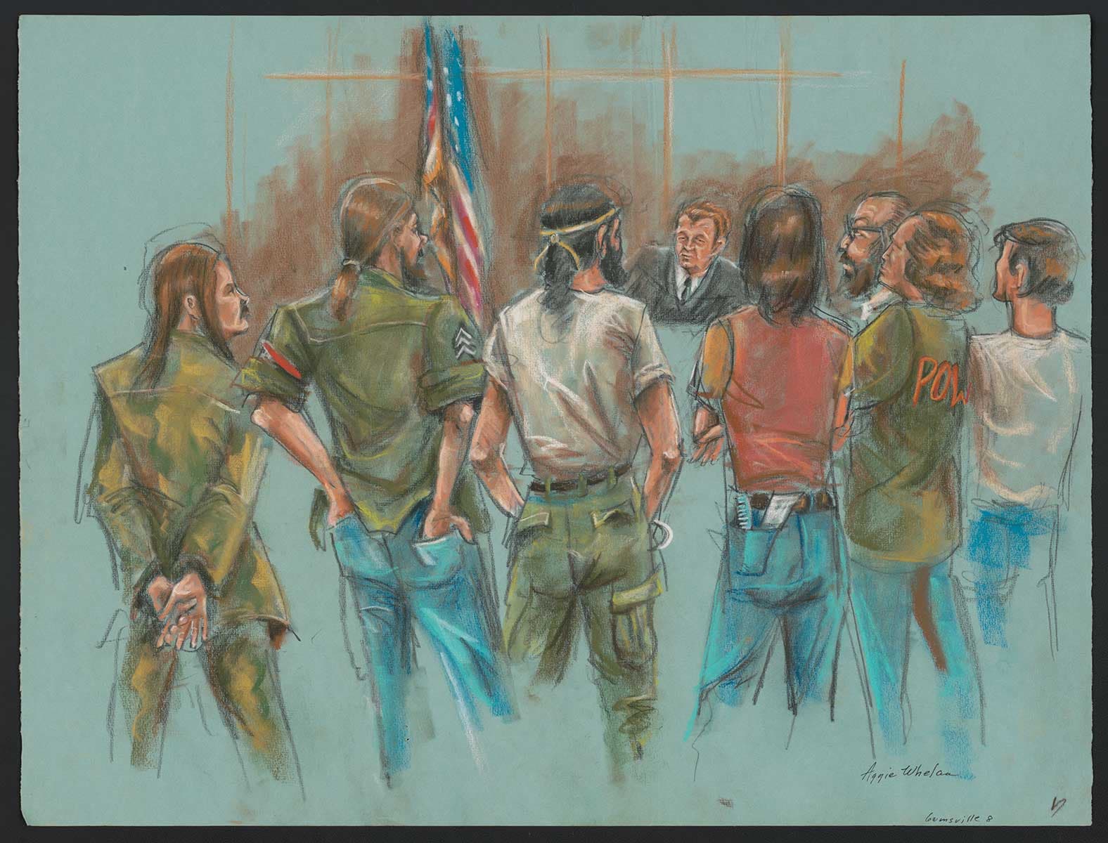 Veteranos ante el sistema judicial. Autor: Aggie Whelan [Kenny]. 1973. Fuente: Library of Congress (045.00.00) LC-DIG-ppmsca-51109 © Aggie Kenny